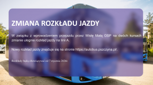 Zmiana rozkładu jazdy autobusów linii A